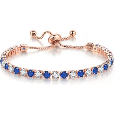 Tennis Bracelets for Women White Gold Plated Diamond AAA+ Cubic Zirconia CZ Dainty Classic Adjustable Slider