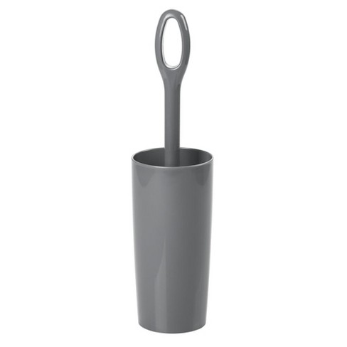 Mdesign Freestanding Plastic Toilet Bowl Brush And Holder For Bathroom : Target