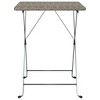 vidaXL Folding Bistro Table Gray 21.7 in.x21.3 in.x28 in. Poly Rattan - 3 of 4