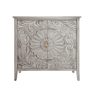 3 Drawers Dresser for Bedroom - Modern Wood Carved Chest of Drawers Cabinet, Farmhouse Wide Dressers with Drawers - 1 of 4