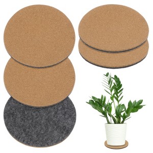 Unique Bargains Multipurpose Use Durable Lightweight Non-slip Plant Coaster Mat 5 Pcs - 1 of 4
