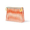 2 Color Striped Pouch - Coral/Pink - Silicone Pull - 2 of 3