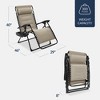 Best Choice Products Oversized Padded Zero Gravity Chair, Folding Outdoor Patio Recliner w/ Side Tray - 2 of 4