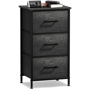 Sorbus Nightstand with 3 Drawers - Steel Frame, Wood Top & Easy Pull Fabric Bins - Perfect for Home, Bedroom, Office & College Dorm - 1 of 4