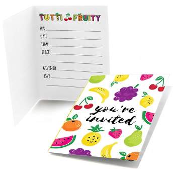 Big Dot of Happiness Tutti Fruity - Fill-In Frutti Summer Baby Shower or Birthday Party Invitations (8 count)