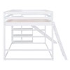 PAGED Twin over Twin Bunk Bed Castle Shaped Metal Bed Frame with Wardrobe and Storage Stairs for Bedroom - 3 of 4