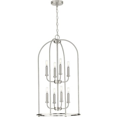 Leyden Brushed Nickel 8-Light Farmhouse Foyer Pendant