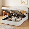 Upholstered Storage Bed, Bed with Hydraulic Storage System, Wood Frame Storage Bed with Curved Headboard and Rails-Baofuwish - 2 of 4
