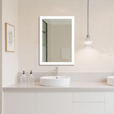 Rectangular Wall Mirror, White Framed Mirror for Bathroom, Bedroom, Living Room & Entryway Decor