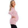 Coolmee Maternity Shirt Long Sleeve Basic Top Ruch Sides Bodycon Tshirt for Pregnant Women with Button - 4 of 4