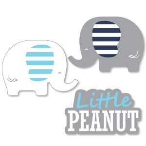 Big Dot of Happiness Blue Elephant - Shaped Boy Baby Shower or Birthday Party Cut-Outs - 24 Count - 1 of 4