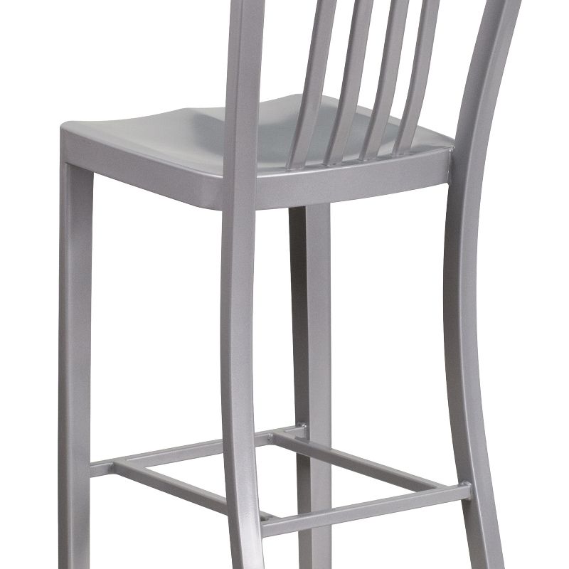 Flash Furniture Commercial Grade 30" High Metal Indoor-Outdoor Barstool with Vertical Slat Back, 5 of 11