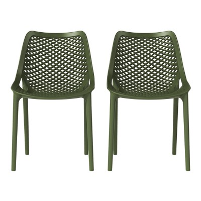 WestinTrends Playa Outdoor Stackable Modern Plastic Dining Chairs (Set of 2)