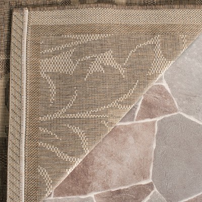 Safavieh Courtyard 7' Square Brown/Natural Indoor/Outdoor Area Rug