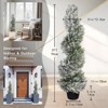 poetree 3ft / 4ft Artificial Snow-Flocked Spiral Topiary Tree with Planter,Christmas Trees for Indoor and Outdoor, Boxwood or Cedar,Set of 2 - 2 of 4