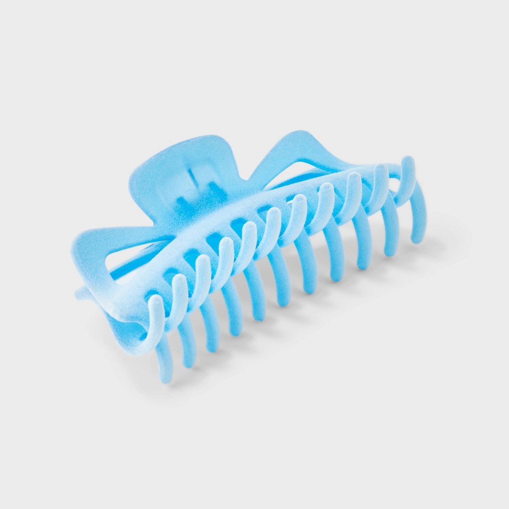 Jumbo Blue Flocked Glow In The Dark Claw Hair Clip - Wild Fable™ Blue