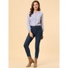 Allegra K Women's Casual Plaid Blouse Button Up V-Neck Long Sleeve Western Shirt - 3 of 4