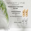 Cuban Chain Link Dangle Chunky Earrings for Women Gold or Silver Stainless Steel - 4 of 4