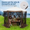 6-Sided Pop Up Gazebo Tent, Waterproof UV Protection Screen Canopy, Portable Instant Shelter with Carry Bag & Stakes - 3 of 4