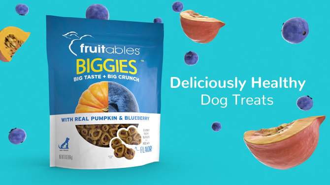 Fruitables Biggies Pumpkin &#38; Blueberry Crunchy Dog Treats - 16oz, 2 of 9, play video