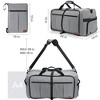 MaseiKar 80L Large Duffle Bag for Travel, 26' Travel Duffel with Shoe Compartment, Foldable Collapsible Gym Bag, Waterproof & Tear Resistant (Gray) - 2 of 4