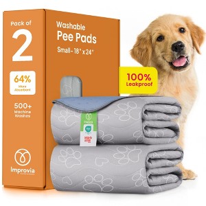 IMPROVIA® Reusable Puppy Pad – Waterproof, washable, quick-drying, and ultra-absorbent pee pad. Ideal for training, whelping & floor protection. - 1 of 4