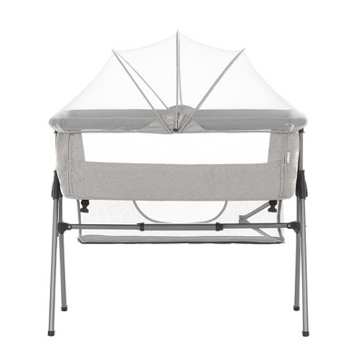 Image of Dream On Me JPMA Certified Lotus Bassinet and Bedside Sleeper in Grey