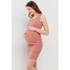 Hello Miz Womens Ribbed Sleeveless Ruched Maternity Dress - 2 of 4