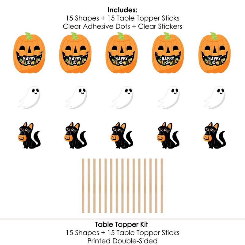 Big Dot of Happiness Jack-O'-Lantern Halloween - Kids Halloween Party Centerpiece Sticks - Table Toppers - Set of 15, 5 of 8