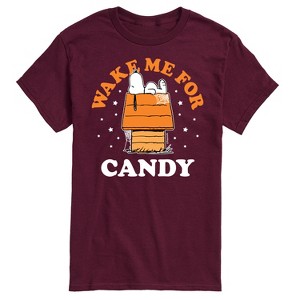 Men's - Peanuts - Wake Me For Candy Short Sleeve Graphic T-Shirt - 1 of 4