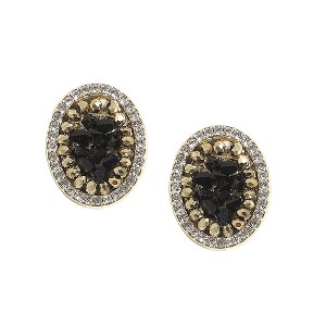 SOHI Women's Embellished Cluster Oval Stud Earrings - 1 of 4