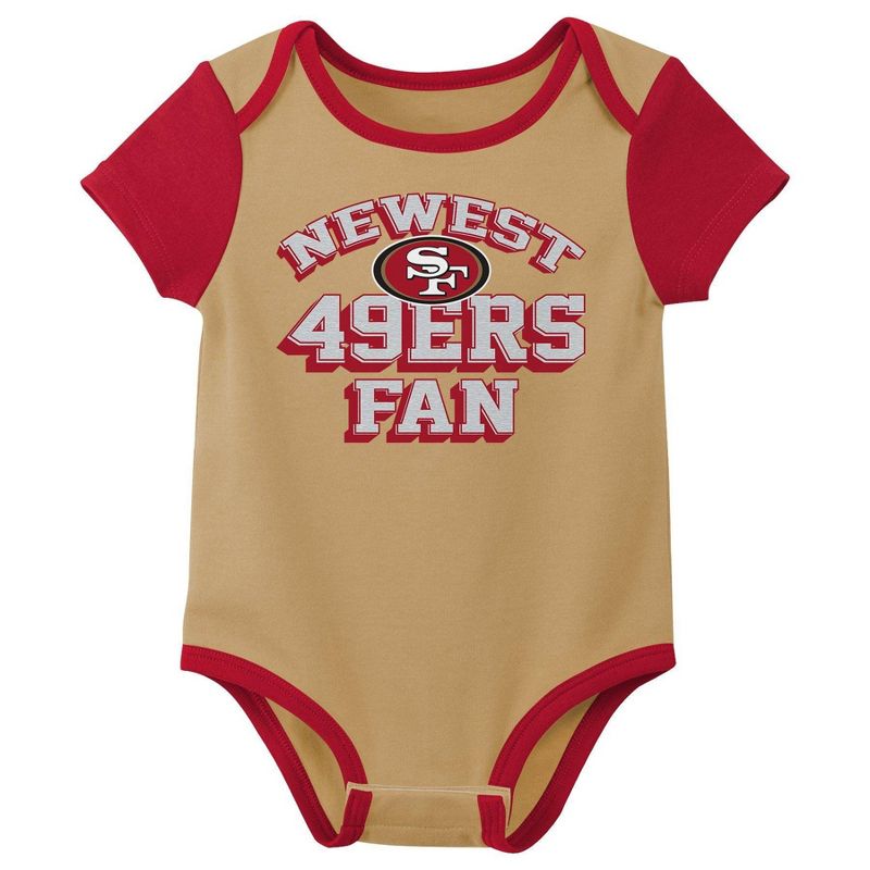 NFL San Francisco 49ers Infant Boys&#39; 3pk Bodysuit, 2 of 5