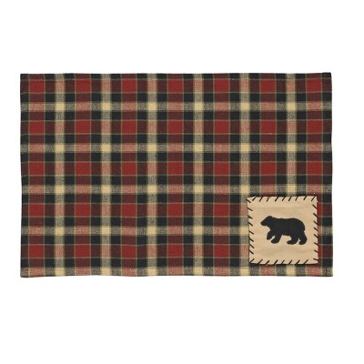 Park Designs Concord Black Bear Placemat Set - Red