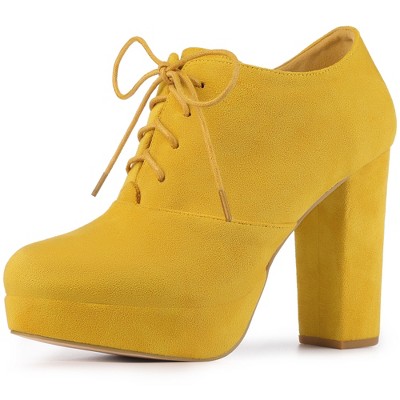Platform Chunky Lace Up Ankle For Yellow 7 : Target