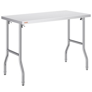 Commercial Worktable Workstation 48 x 24 Inch Folding Commercial Prep Table, Heavy-duty Stainless Steel Folding Table with 661 lbs Load - 1 of 4