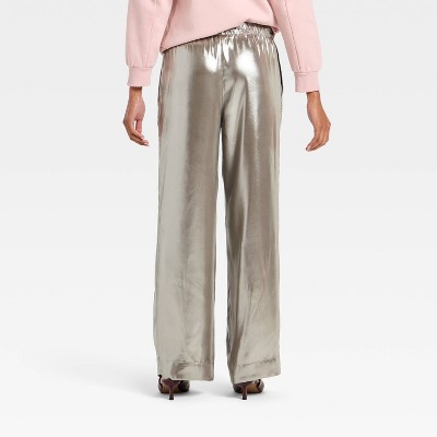 Women's Metallic Foil Pull-On Pants - A New Day
