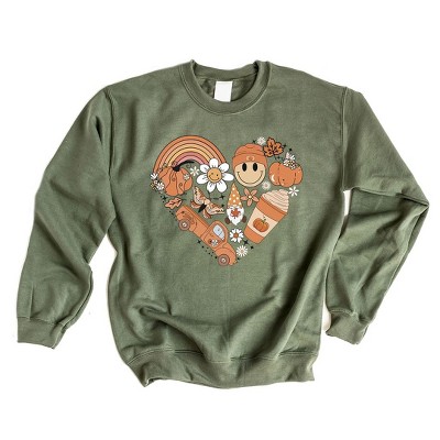 Simply Sage Market Women's Graphic Sweatshirt Fall Collage Heart