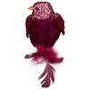 Northlight Glitter Left Facing Bird Clip-on Christmas Ornament - 4" - Berry Pink - image 3 of 4