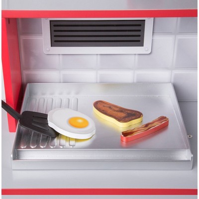 Double-Sided Red and Gray Wooden Star Diner Restaurant Play Set
