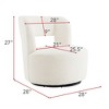 NicBex Teddy Round Swivel Accent Chair,Upholstered Swivel Living Room Chair with Curved Back,Cozy Armless Chair,Accent Chairs for Living Room,Cream - 3 of 4