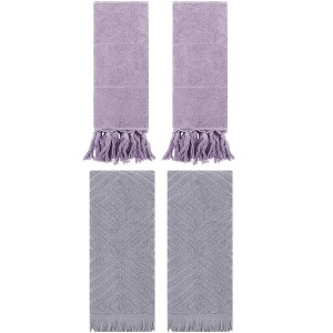 REGALWOVEN 4 Packs Cotton Soft and Absorbent Bathroom Turkish Hand Towels with tassel - 1 of 4