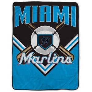 MLB Miami Marlins On Deck Ultra Cozy Blanket - 1 of 3