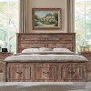 SinCiDo Farmhouse King Size Bed Frame w/51" Tall Headboard, Roman Column Footboard & 3 Spacious Storage Drawers, No Box Spring Needed - 2 of 4