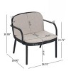 3-Piece Outdoor Patio Conversation Set, Club Chairs and Loveseat with Sleek Frame and Green Cushions, Modern Balcony Seating-The Pop Home - 4 of 4