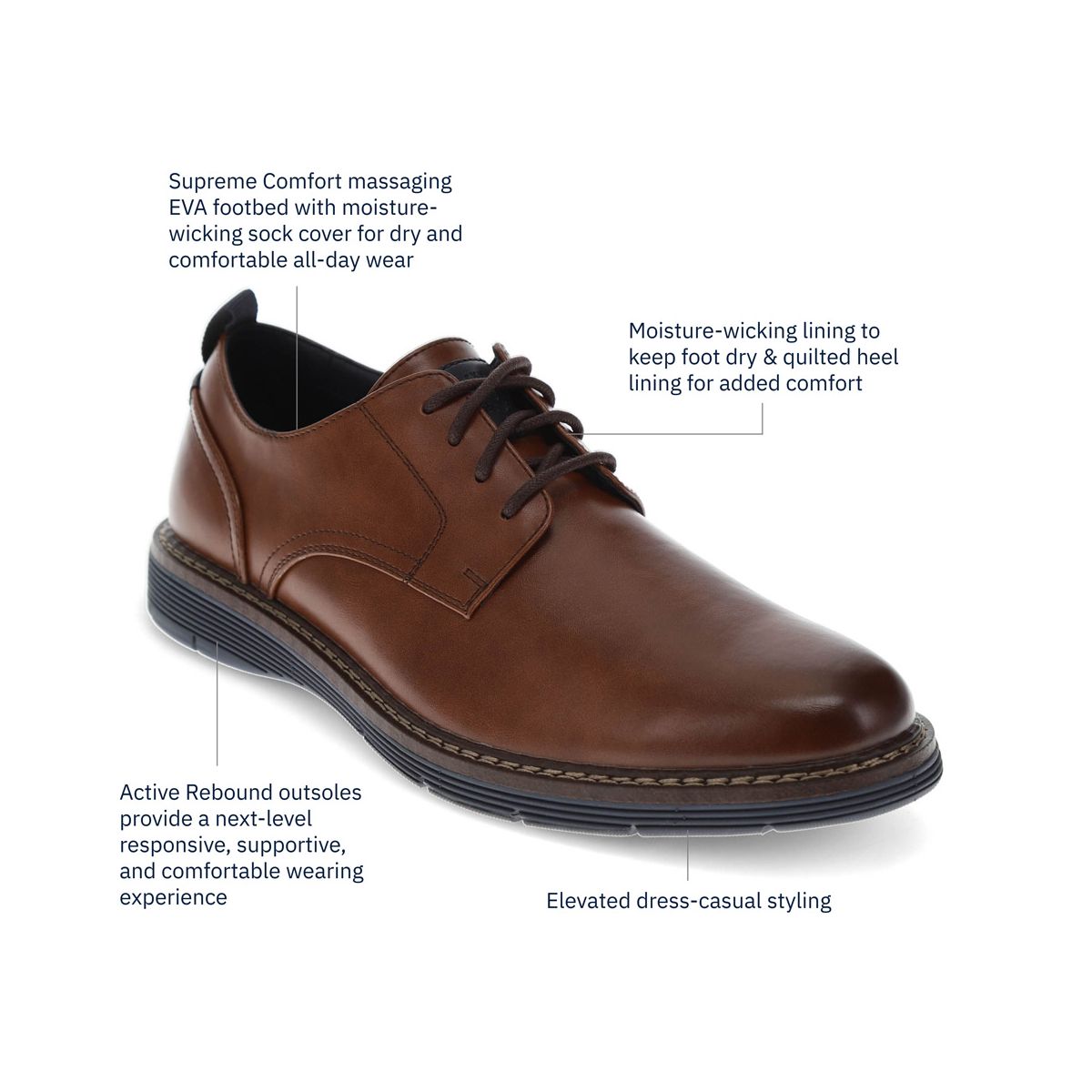 Dockers Mens Easedale Dress Casual Lace Up Oxford - thumbnail 7