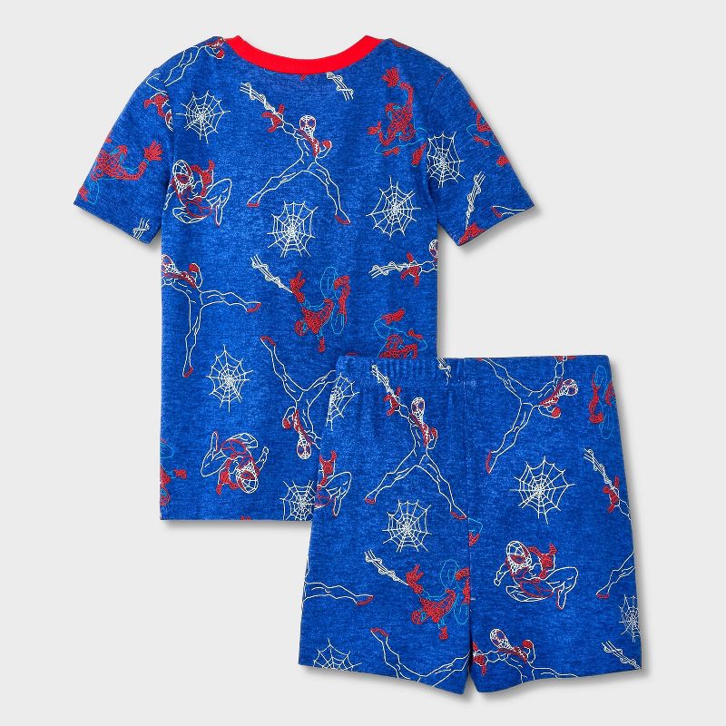 Boys&#39; Spider-Man 4pc Snug Fit Pajama Set - Navy Blue, 2 of 5