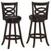 Elegant Swivel Bar Stools with Comfort-Enhanced Padded Seat and Stylish Backrest (Set of 2) - 2 of 4