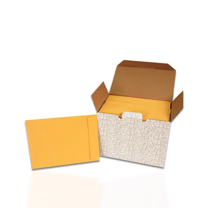 School Smart No Clasp Envelopes with Gummed Flap, 9 x 12 Inches, Kraft Brown, Pack of 250, 4 of 5