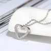 Side Drop Heart Pendant Necklace for Women Sterling Silver Cz Ginger Lyne Collection - 2 of 4