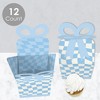 Big Dot of Happiness Blue Checkered Party - Square Favor Gift Boxes - Bow Boxes - Set of 12 - 3 of 4